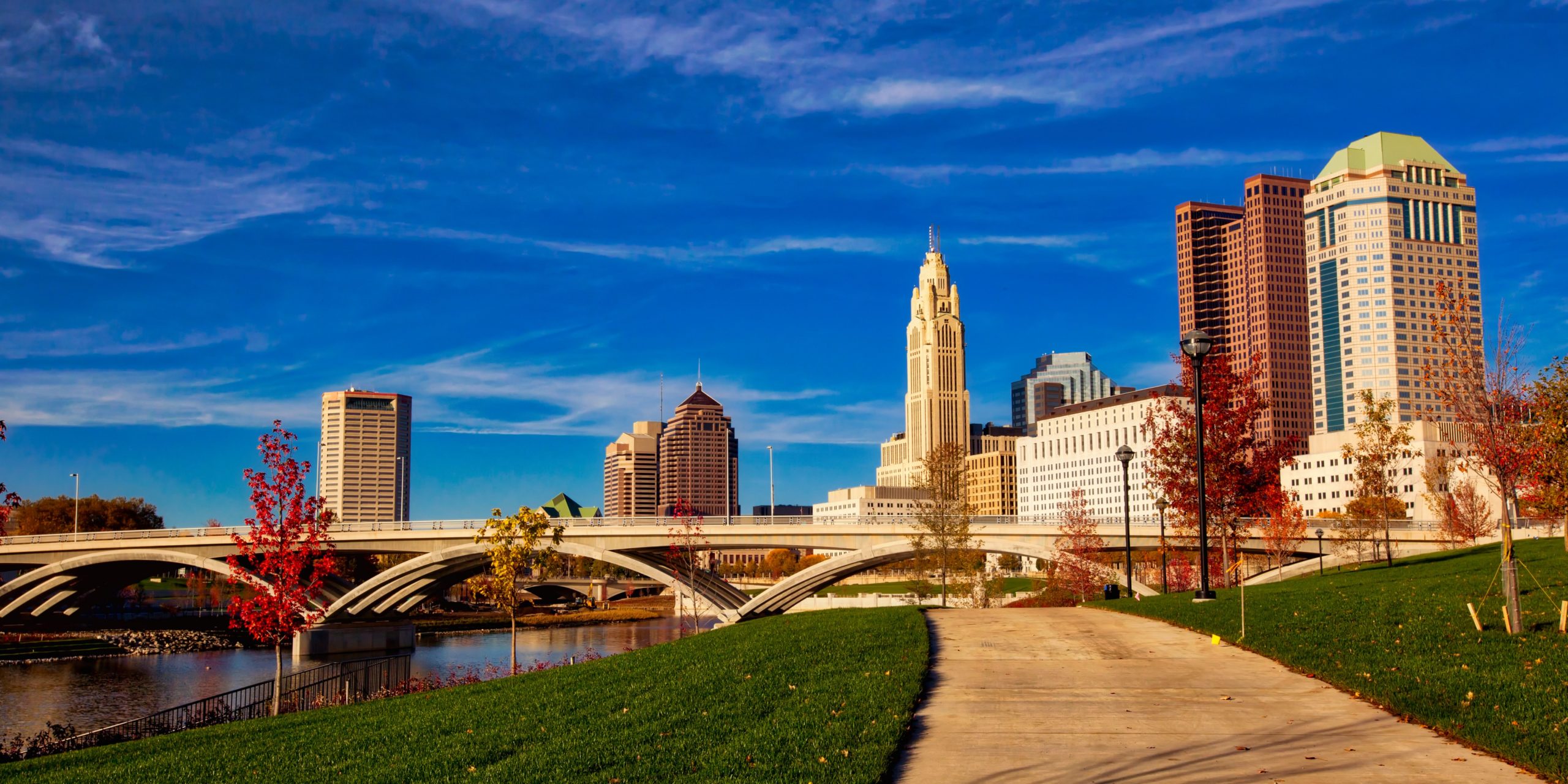 downtown Columbus skyline and cityscape view